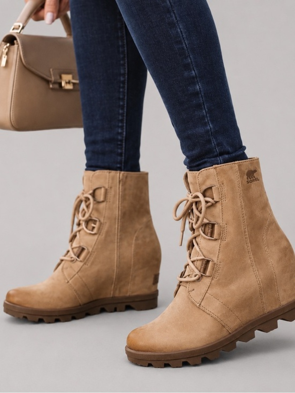 Sorel Joan Of Arctic Wedge II Women's Ankle Boots Elk Brown Leather